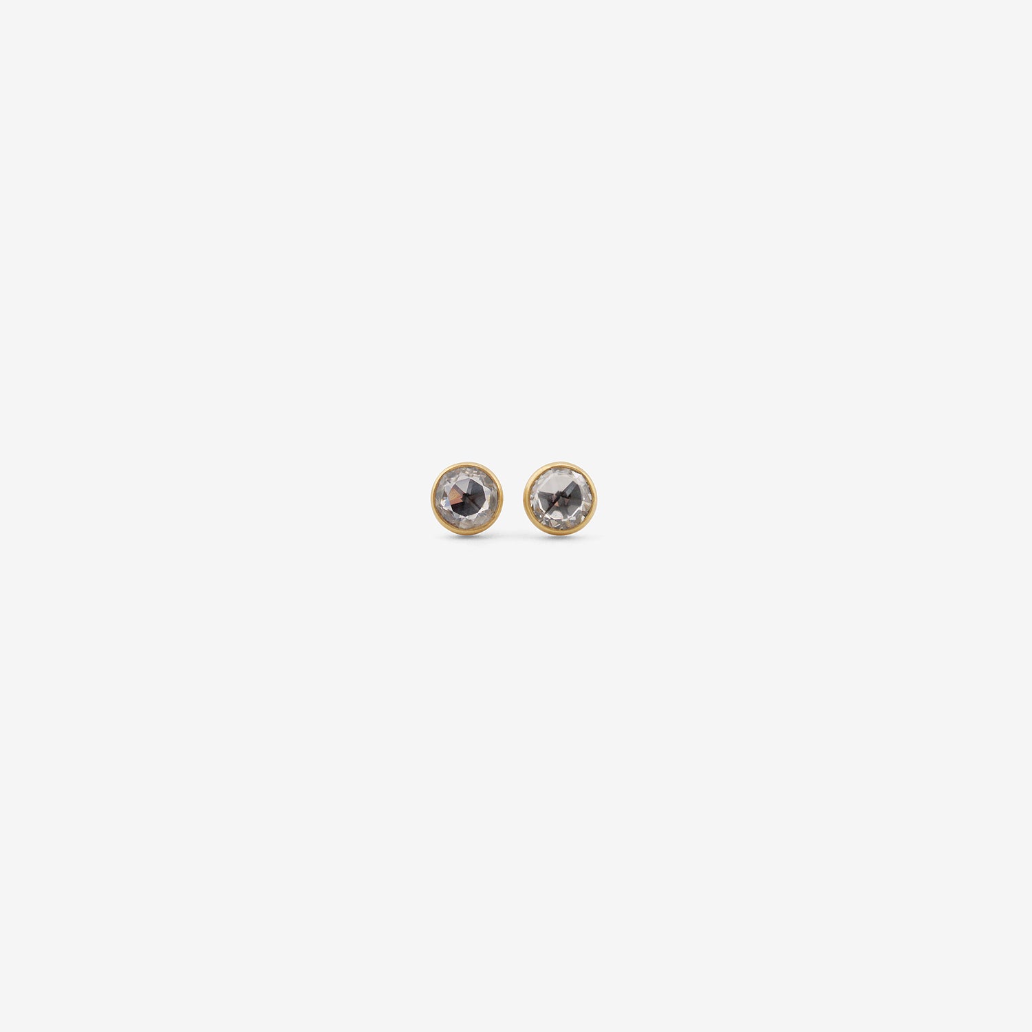 LOLA BROOKS 18K & ROUND ROSE-CUT WHITE SAPPHIRE STUDS, 1.91CT