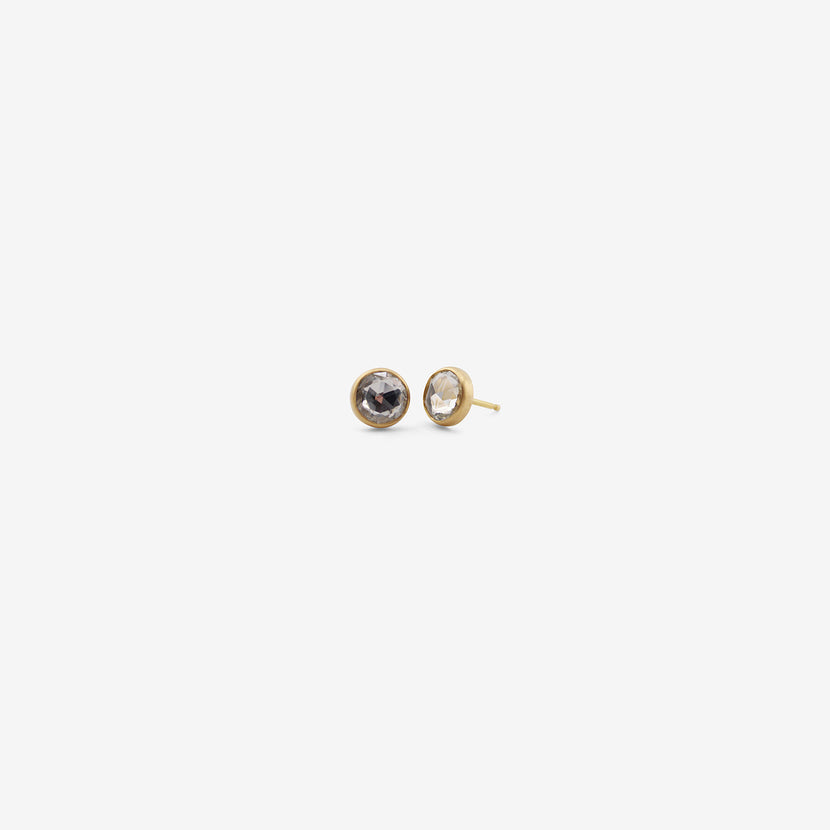 LOLA BROOKS 18K & ROUND ROSE-CUT WHITE SAPPHIRE STUDS, 1.91CT