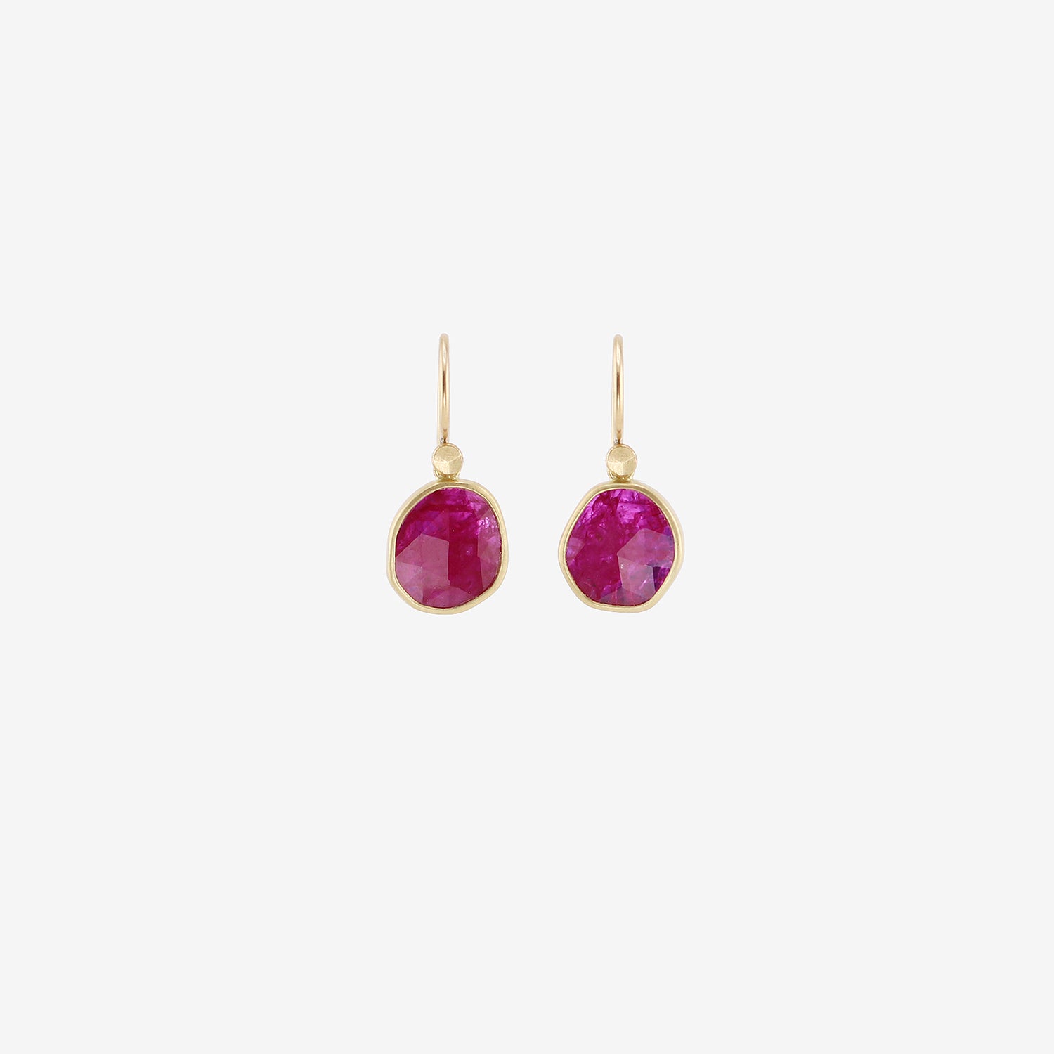 LOLA BROOKS 18K & RUBY PEBBLE DROP EARRINGS, 3.5CT