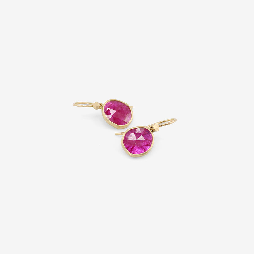 LOLA BROOKS 18K & RUBY PEBBLE DROP EARRINGS, 3.5CT