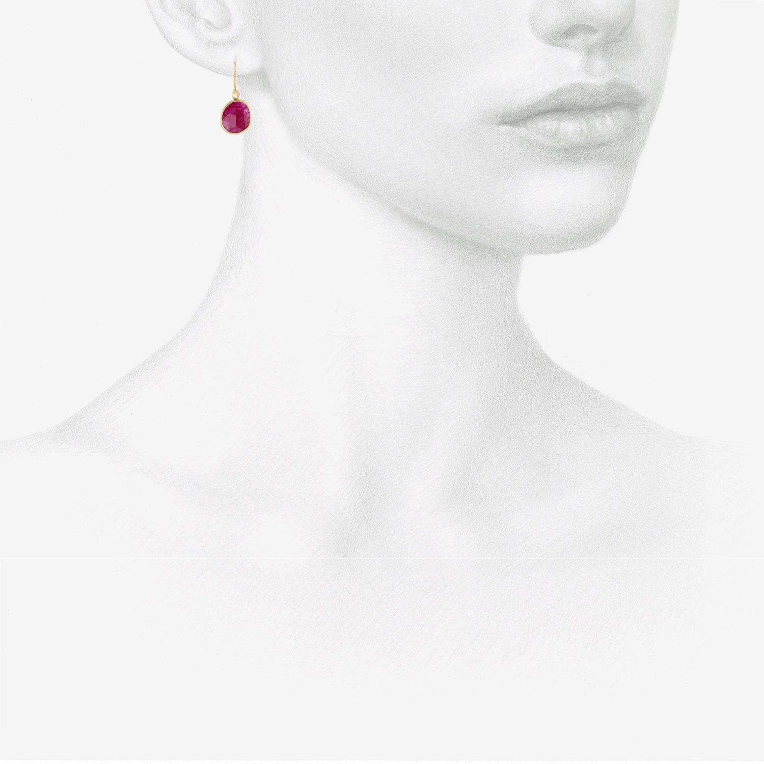 LOLA BROOKS 18K & RUBY PEBBLE DROP EARRINGS, 3.5CT