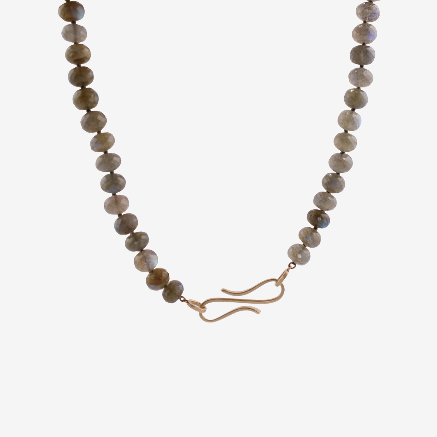 NICOLE LANDAW 14K & BOLD SATELLITE FACETED LABRADORITE BEAD NECKLACE