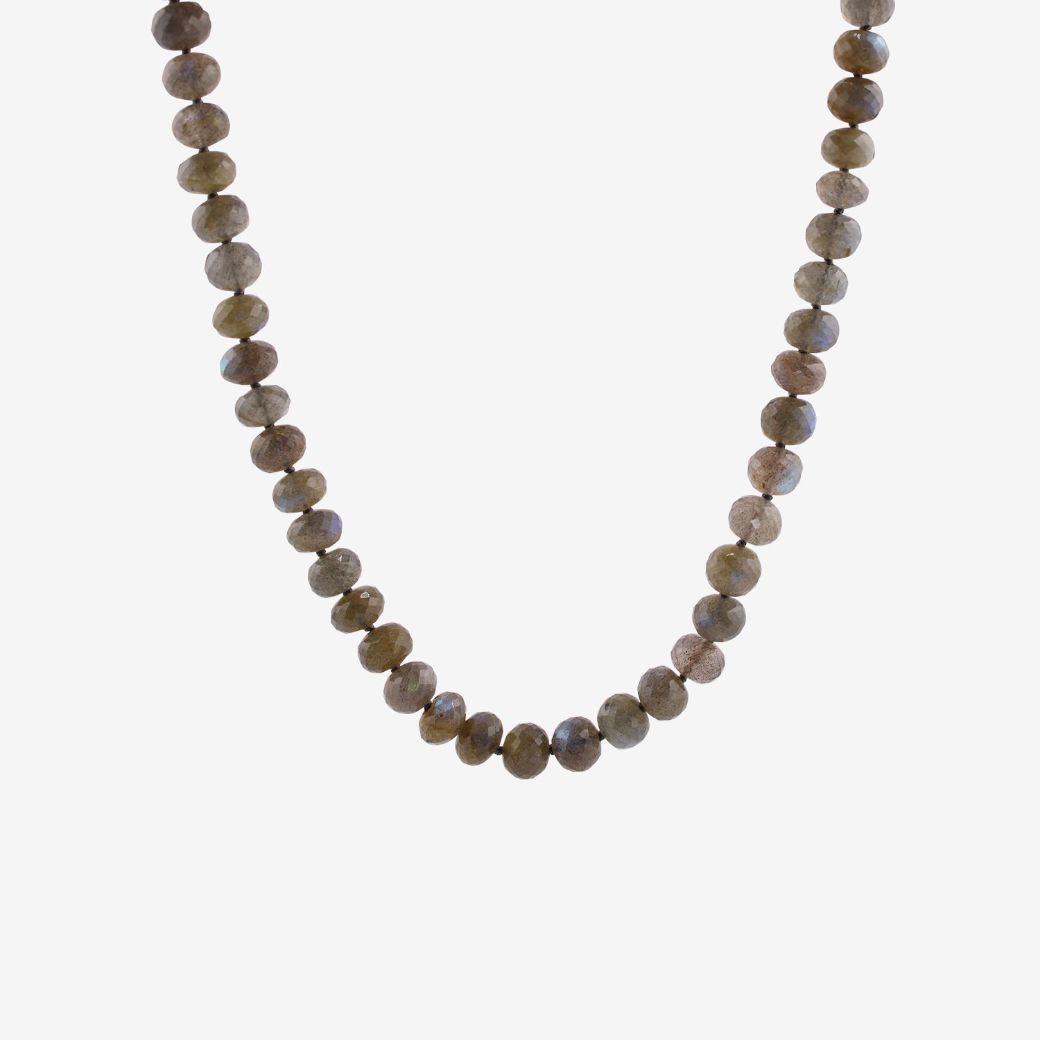 NICOLE LANDAW 14K & BOLD SATELLITE FACETED LABRADORITE BEAD NECKLACE