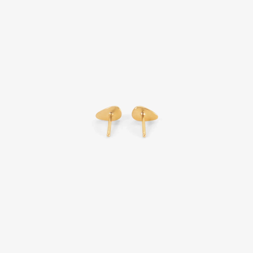 NICOLE LANDAW 14K & DIAMOND ELONGATED TRIANGLE SKIPPING STONE STUDS, .09CT