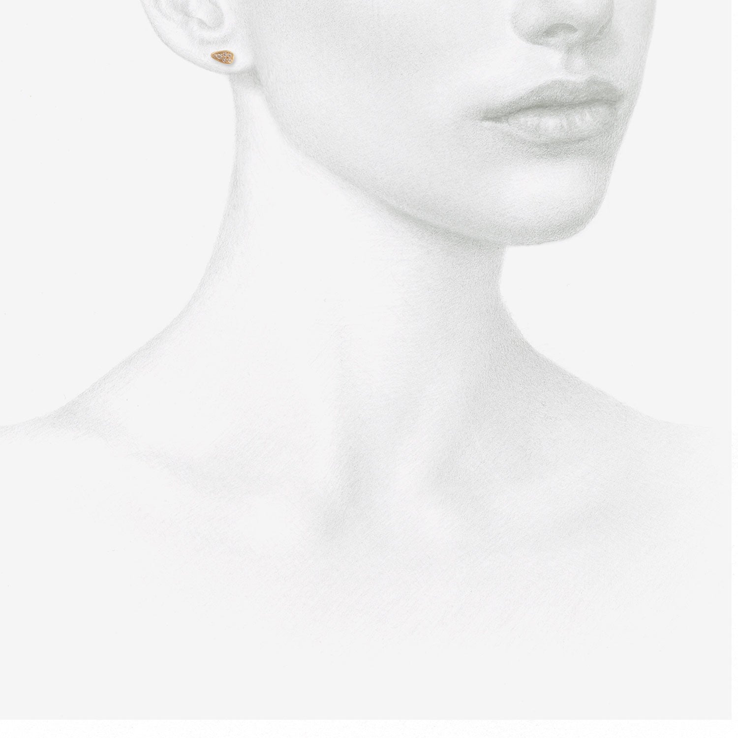 NICOLE LANDAW 14K & DIAMOND ELONGATED TRIANGLE SKIPPING STONE STUDS, .09CT