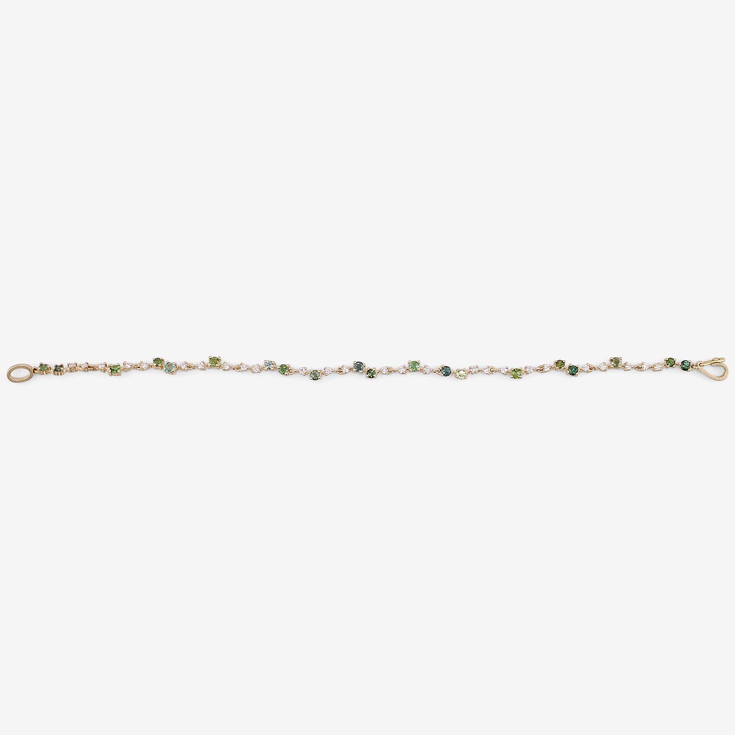 NICOLE LANDAW 14K & DIAMOND WAVING RIVIERA BRACELET WITH GREEN TOURMALINE