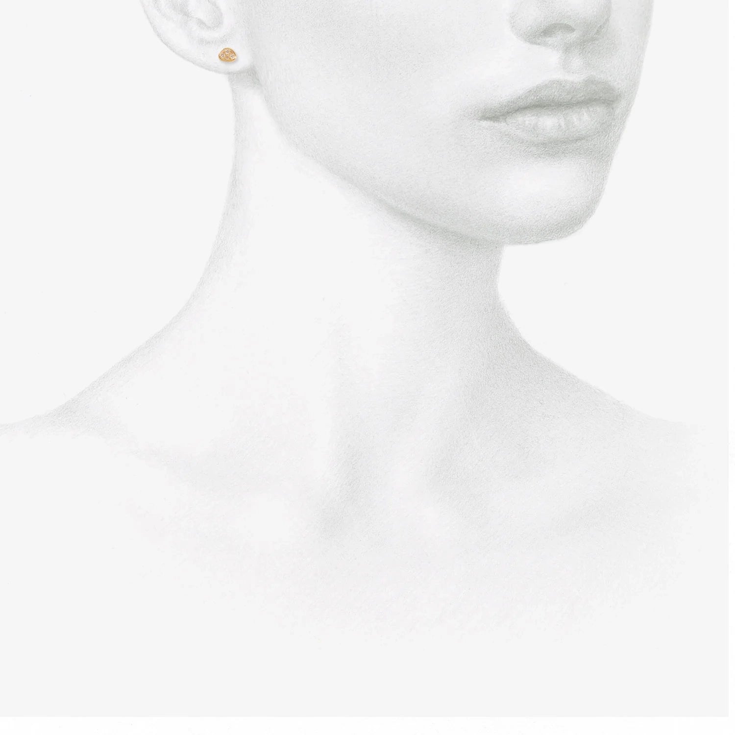 NICOLE LANDAW 14K & DIAMOND MEDIUM TRIANGLE SKIPPING STONE STUDS, .15CT