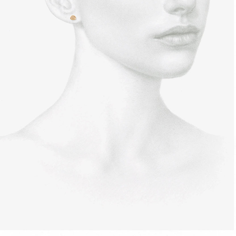 NICOLE LANDAW 14K & DIAMOND MEDIUM TRIANGLE SKIPPING STONE STUDS, .15CT