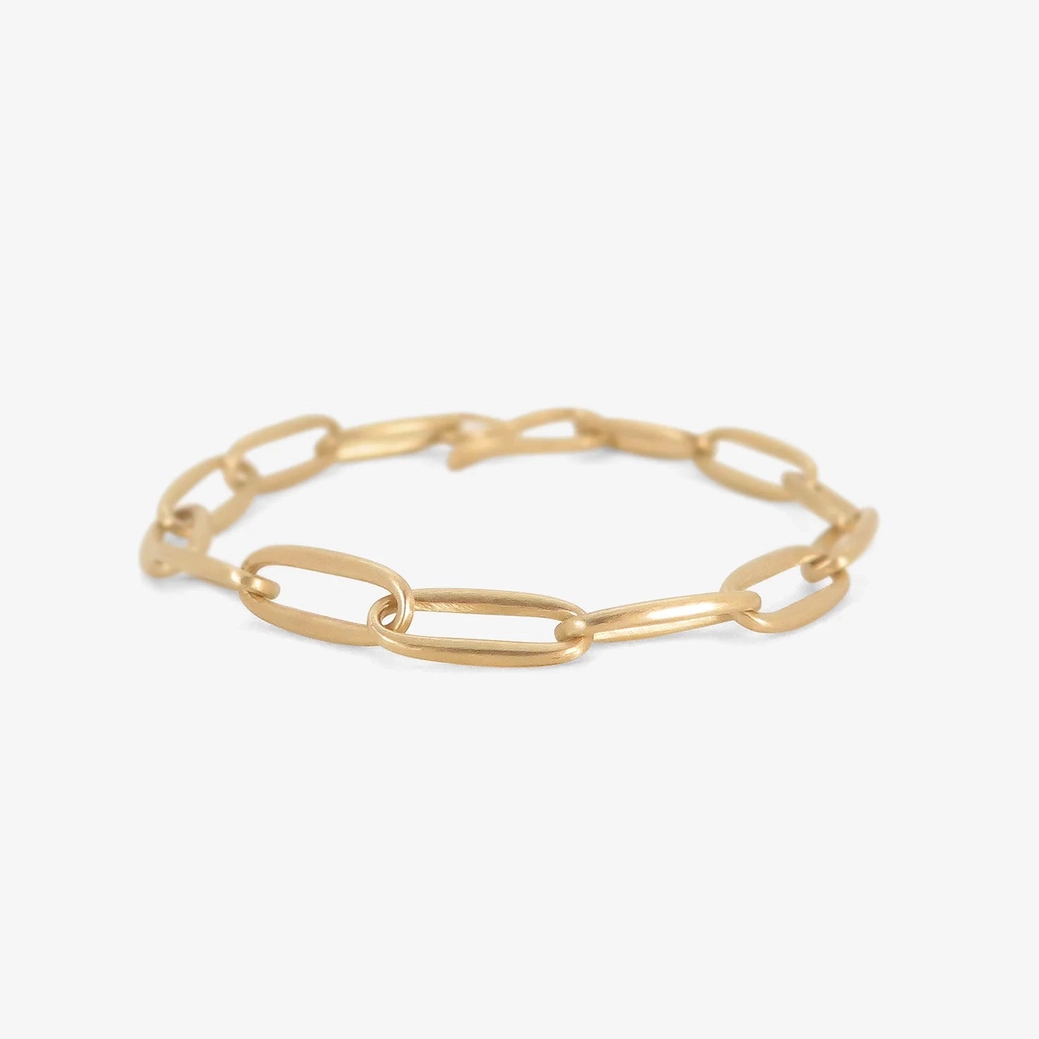 NICOLE LANDAW 14K YELLOW GOLD SOLID LINK CHAIN BRACELET