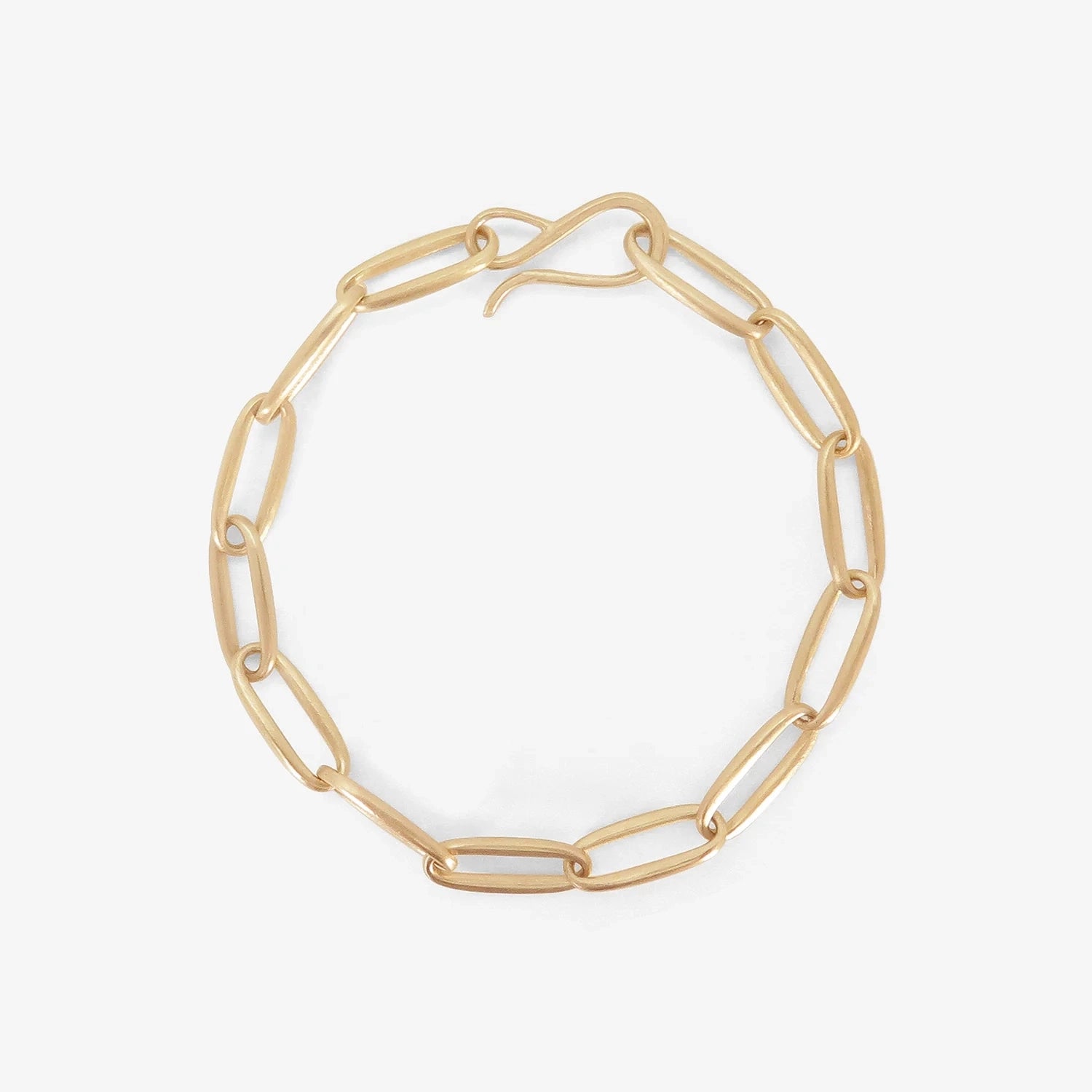 NICOLE LANDAW 14K YELLOW GOLD SOLID LINK CHAIN BRACELET