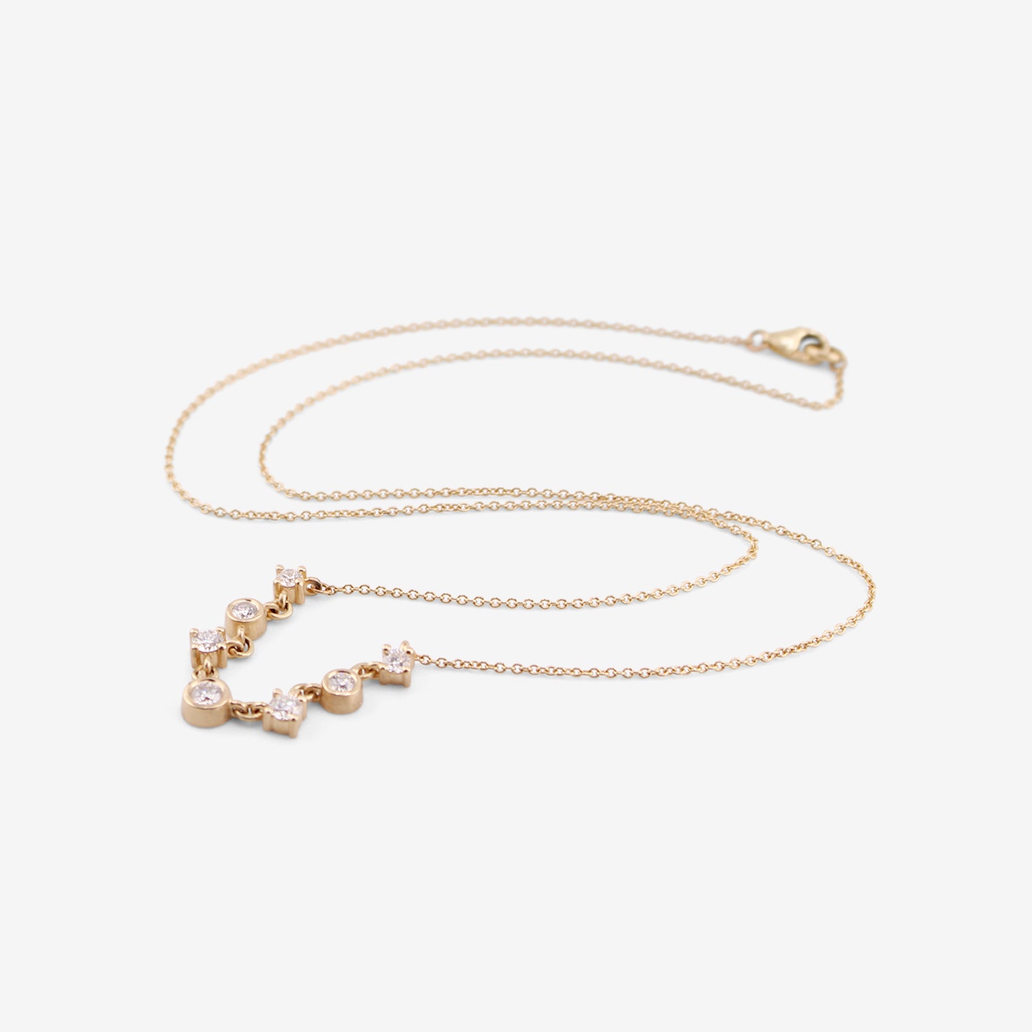 NICOLE LANDAW 14K & ALTERNATING PRONG & BEZEL-SET DIAMOND NECKLACE, .6CT