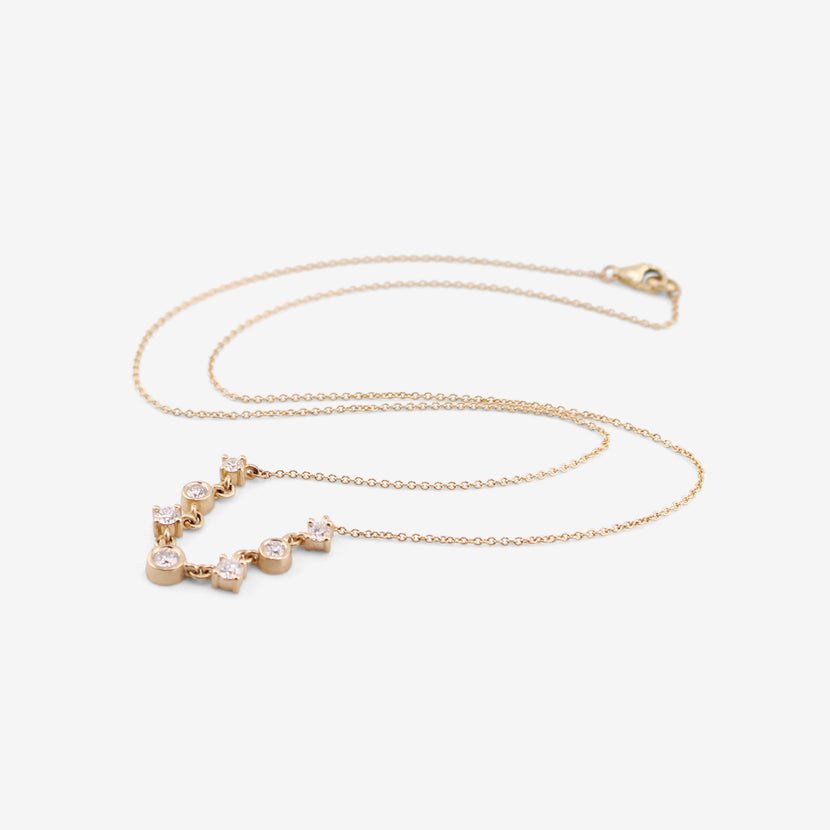 NICOLE LANDAW 14K & ALTERNATING PRONG & BEZEL-SET DIAMOND NECKLACE, .6CT
