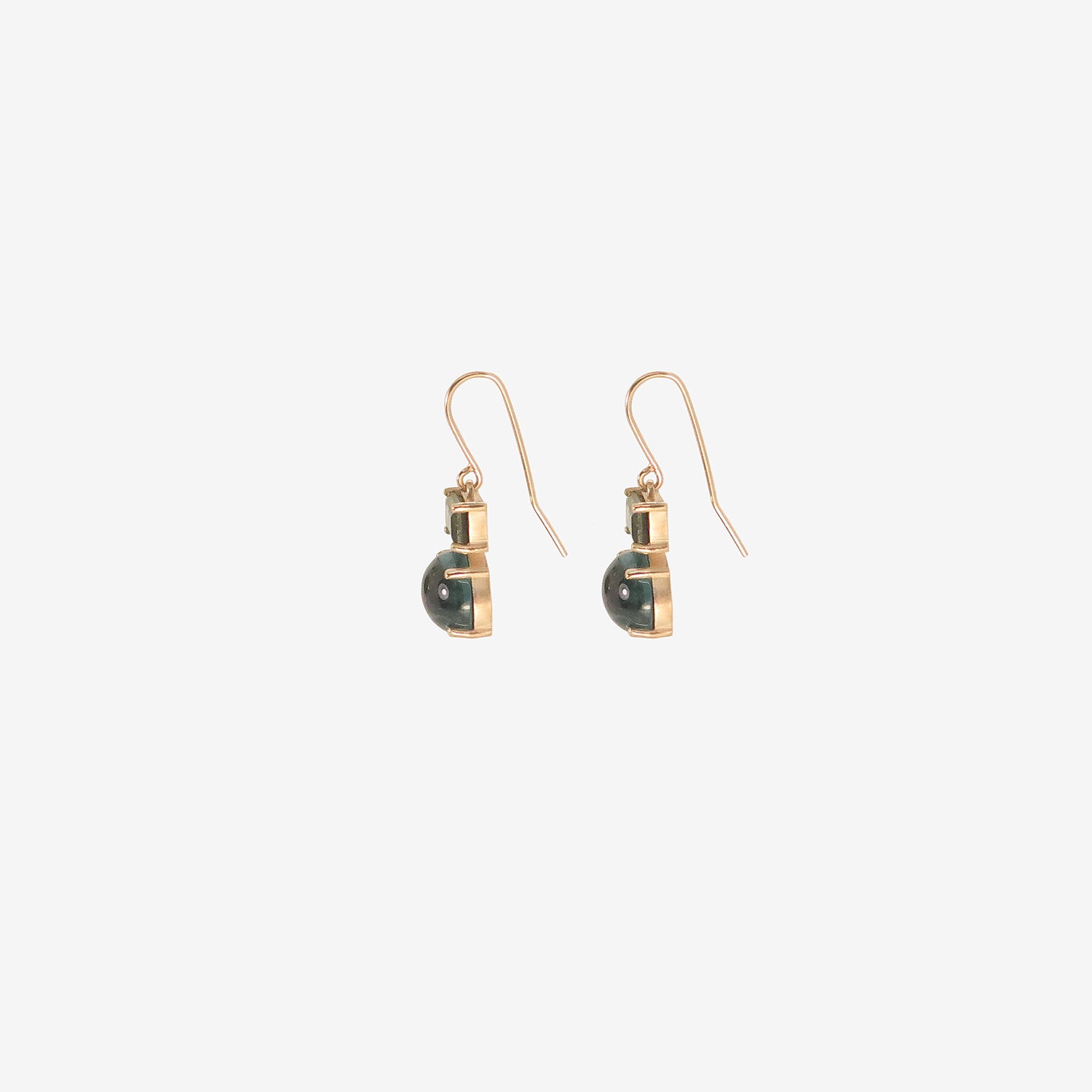 NICOLE LANDAW 14K & BLUE GREEN TOURMALINE PAIRED DROP EARRINGS, 9.1CT