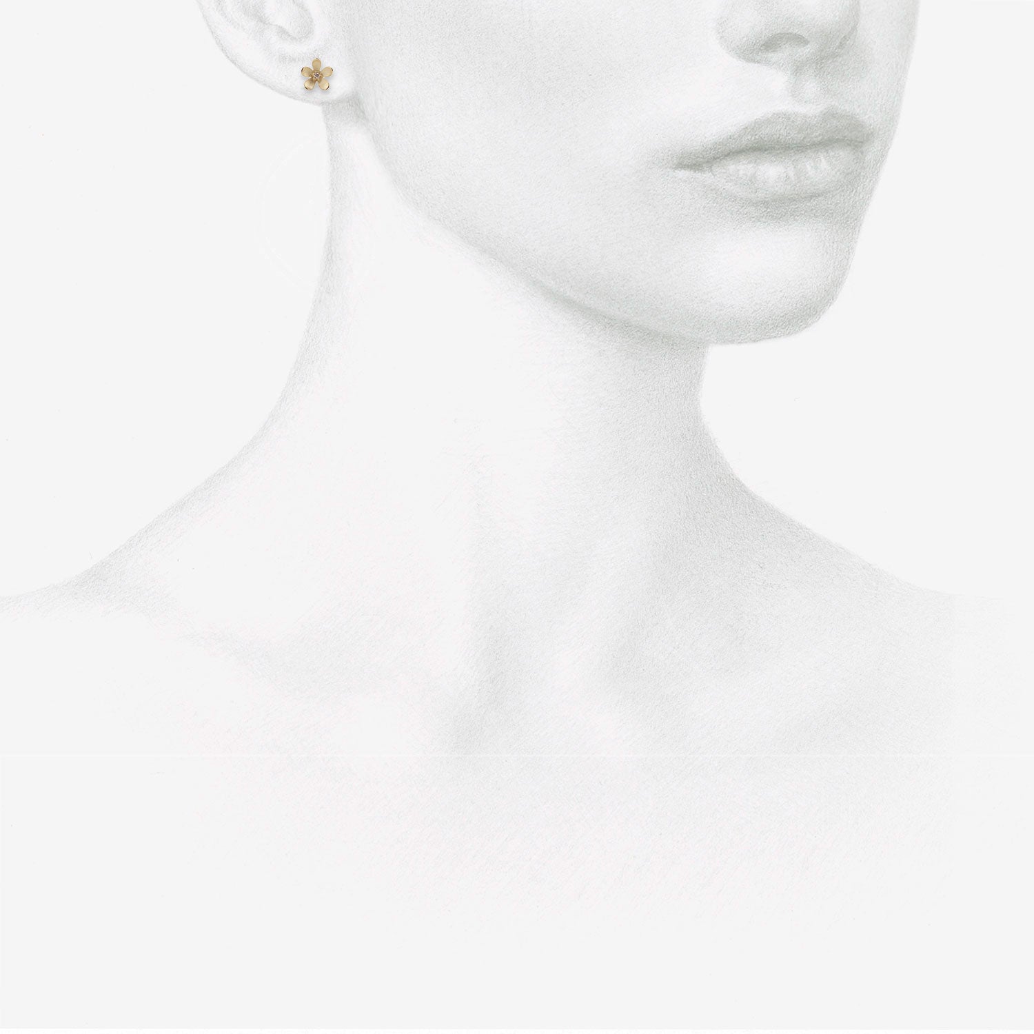 NICOLE LANDAW 14K BOLD FLOWER STUDS WITH DIAMOND CENTERS, .06CT