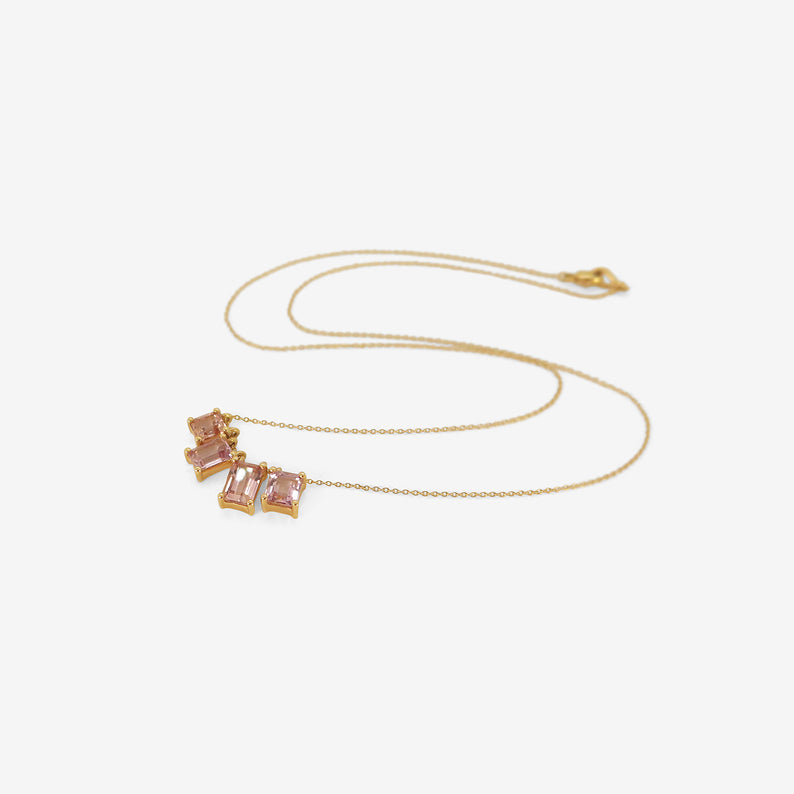 NICOLE LANDAW 14K & CONTRASTING IMPERIAL TOPAZ FOUR ELEMENT STORY NECKLACE