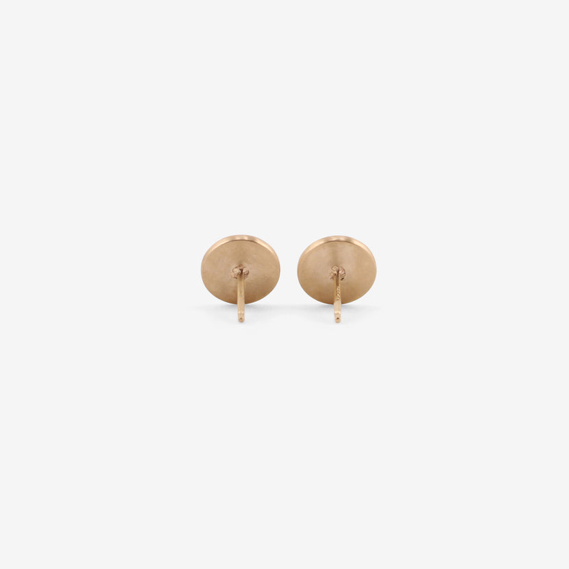 NICOLE LANDAW 14K & DIAMOND FLOWER STAMP STUDS, .03CT