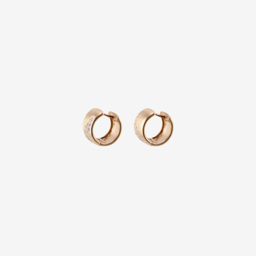 NICOLE LANDAW 14K & DIAMOND LARGE SNOWY LEDGE HUGGIE HOOPS