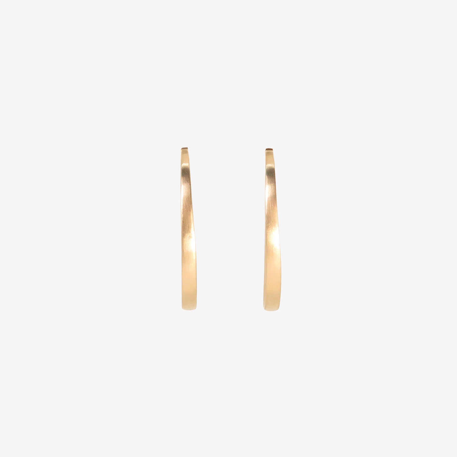 NICOLE LANDAW 14K ELONGATED CRESCENT HOOPS ON POSTS