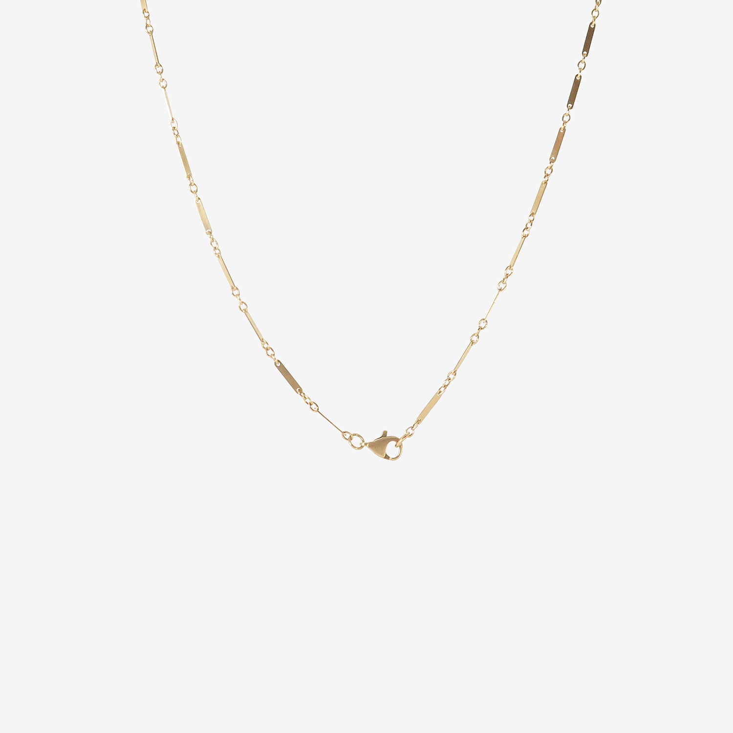 NICOLE LANDAW 14K FINE GAUGE ALTERNATING LINK RIBBON CHAIN