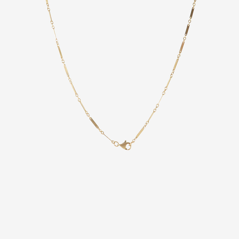 NICOLE LANDAW 14K FINE GAUGE ALTERNATING LINK RIBBON CHAIN