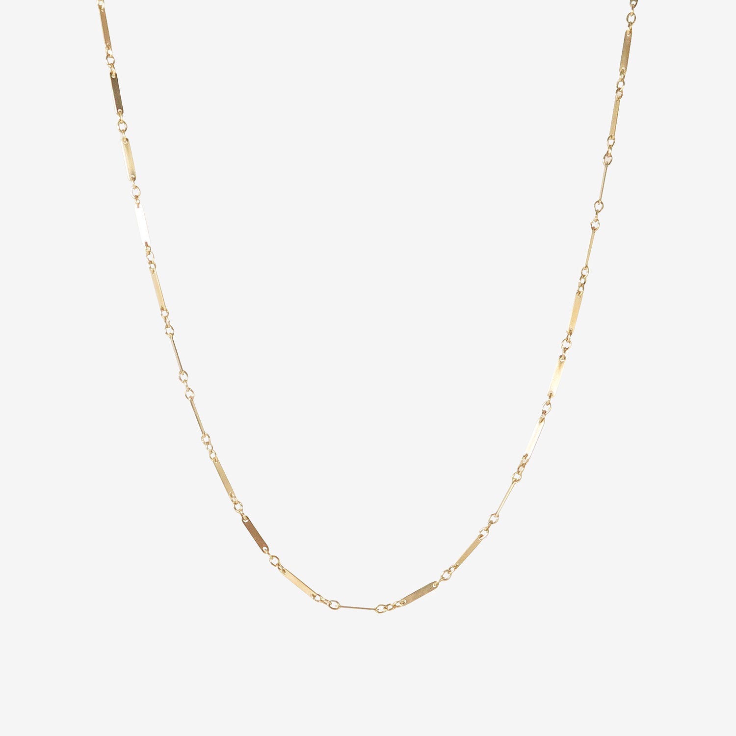 NICOLE LANDAW 14K FINE GAUGE ALTERNATING LINK RIBBON CHAIN