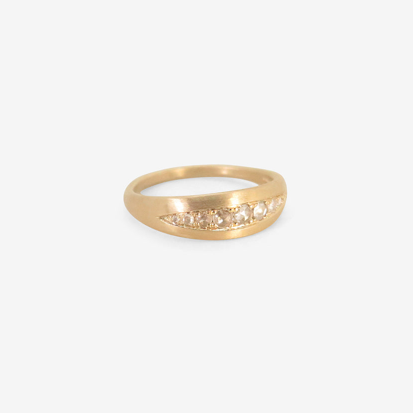 NICOLE LANDAW 14K GRADUATED BAND WITH GRADUATING ROSE-CUT DIAMONDS, .15CT