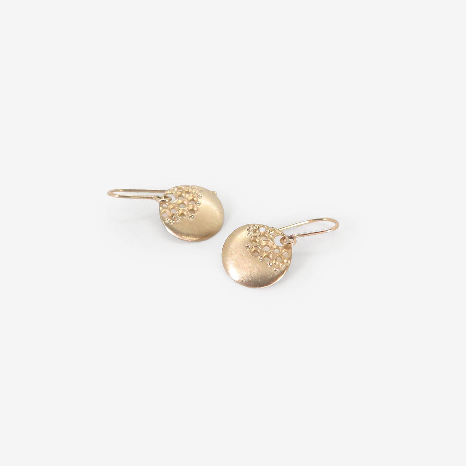 NICOLE LANDAW 14K MINI FRENCH LACE EARRINGS