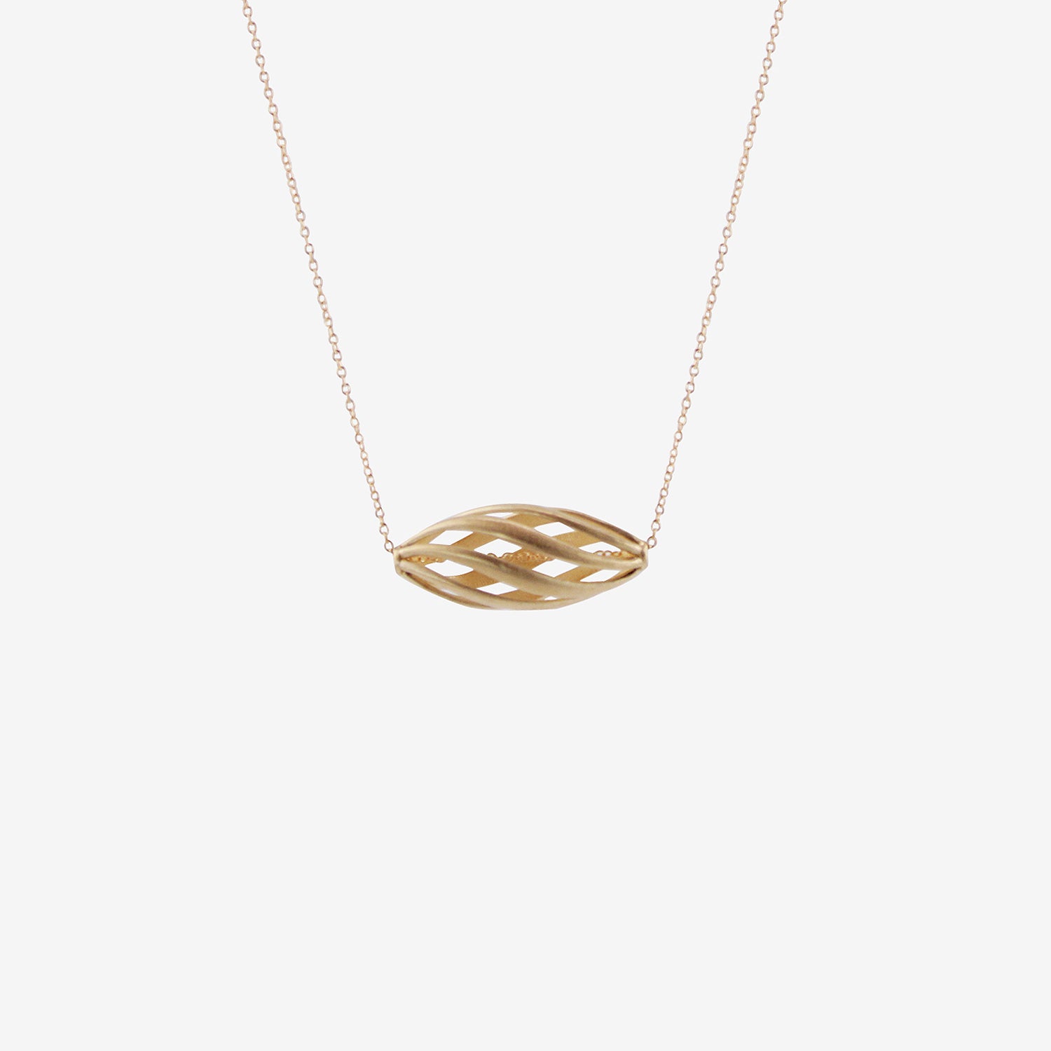 NICOLE LANDAW 14K OBLONG SPIRAL TWIST NECKLACE