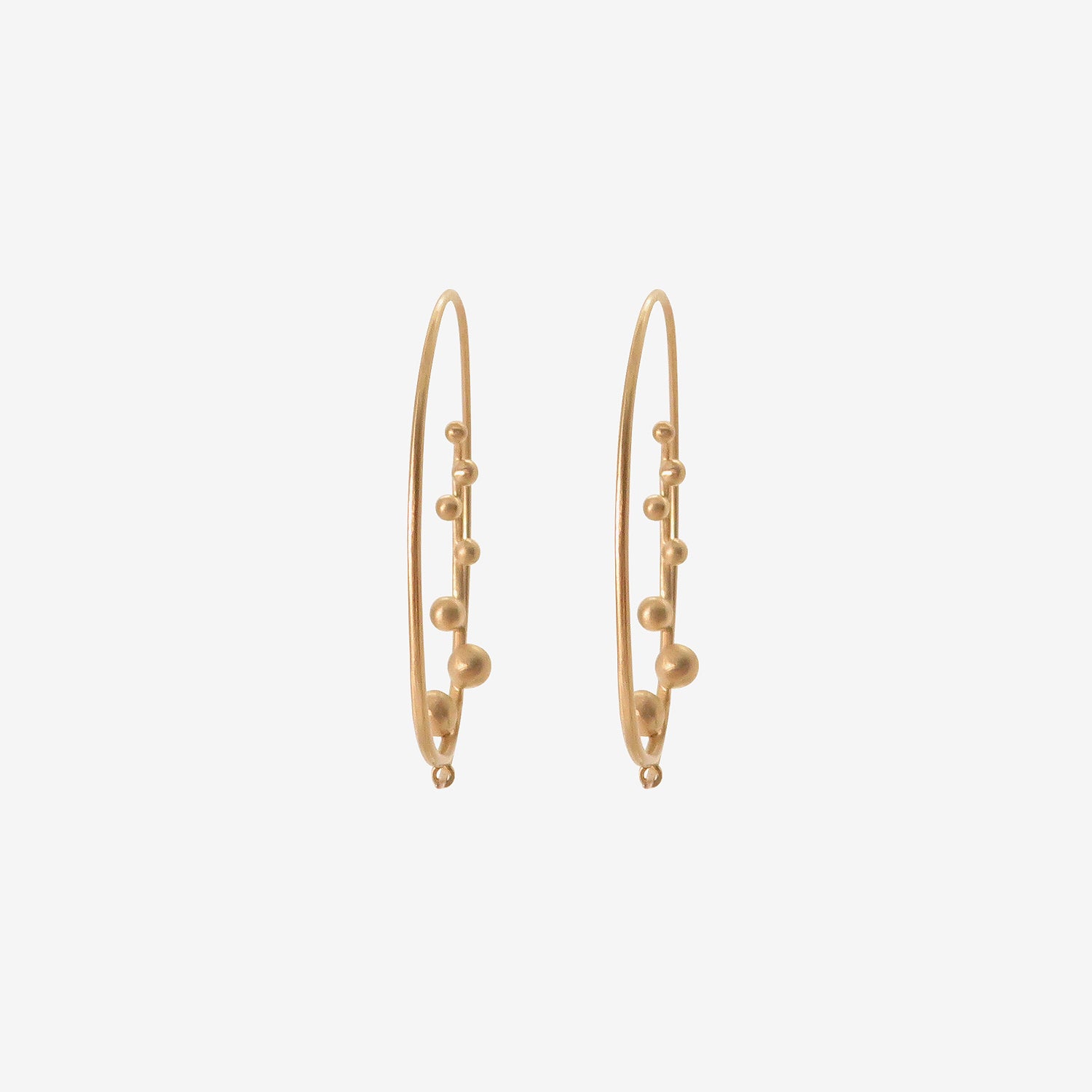 NICOLE LANDAW 14K OVAL BLOSSOM SPIRAL HOOPS