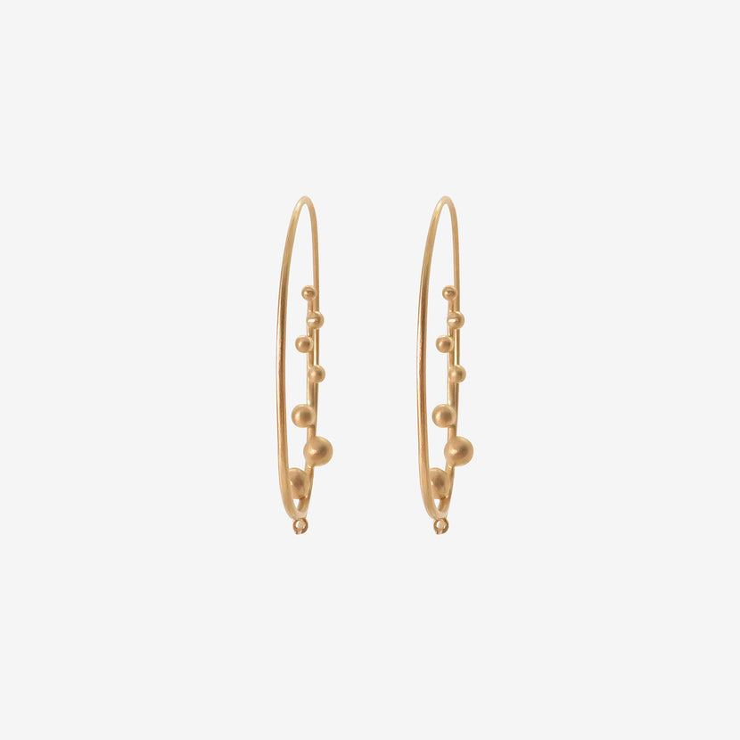 NICOLE LANDAW 14K OVAL BLOSSOM SPIRAL HOOPS