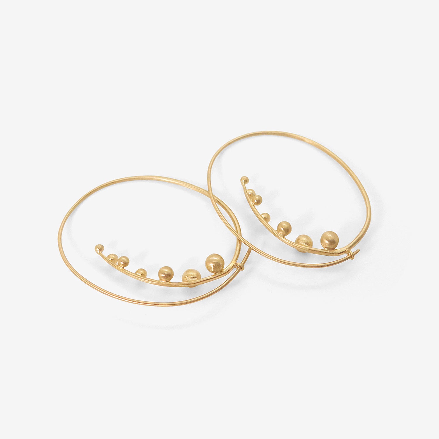 NICOLE LANDAW 14K OVAL BLOSSOM SPIRAL HOOPS