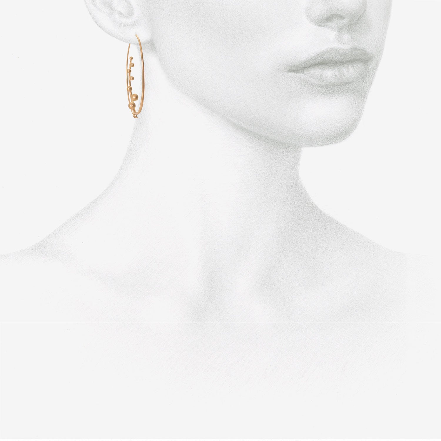 NICOLE LANDAW 14K OVAL BLOSSOM SPIRAL HOOPS