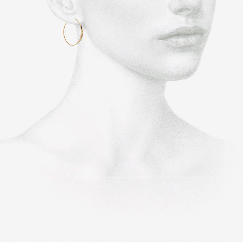 NICOLE LANDAW 14K & DIAMOND OVAL CATTAIL HOOPS ON POSTS, .20CT