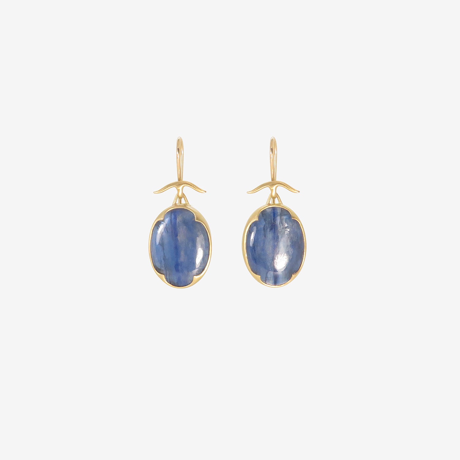 GABRIELLA KISS 18K & OVAL KYANITE EARRINGS