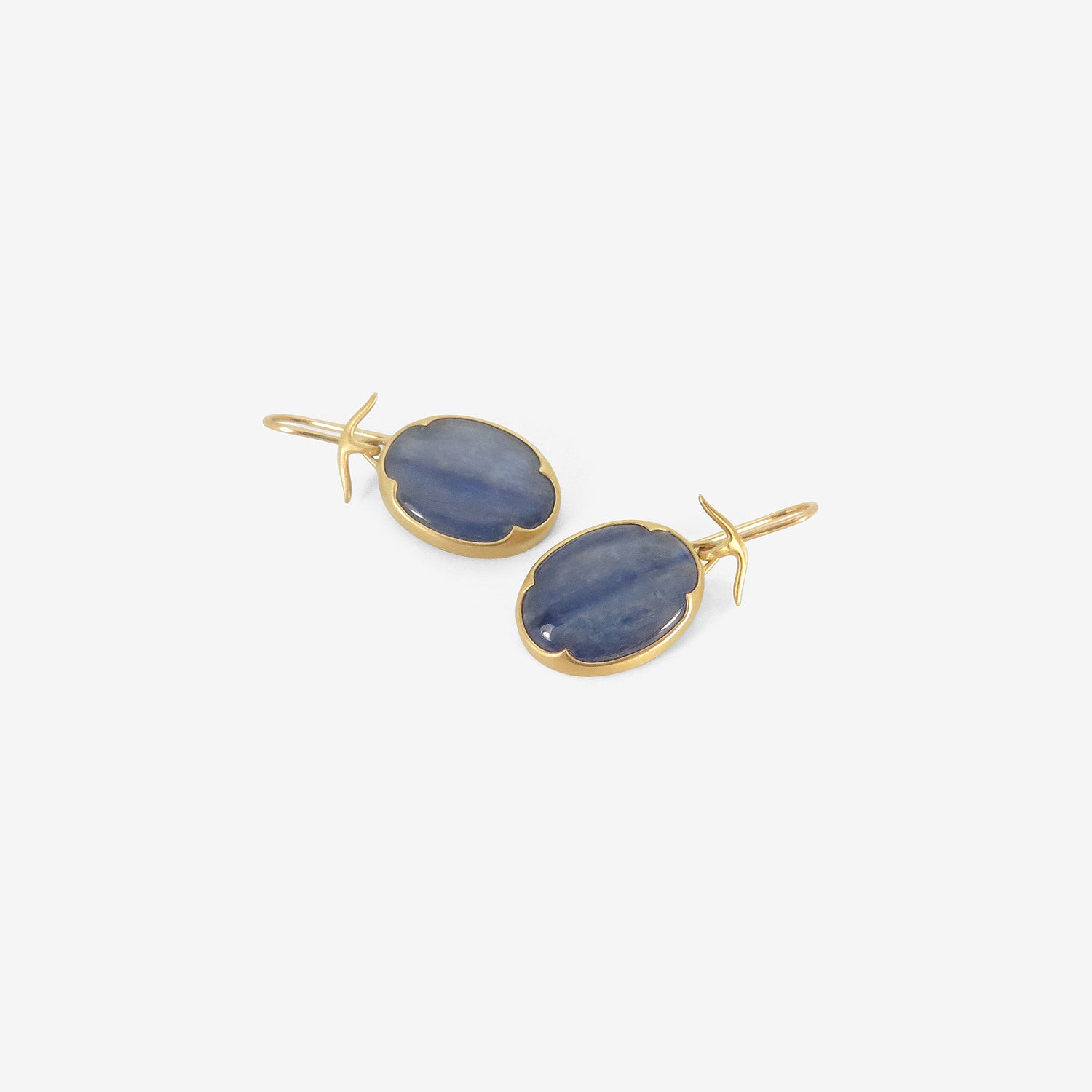 GABRIELLA KISS 18K & OVAL KYANITE EARRINGS