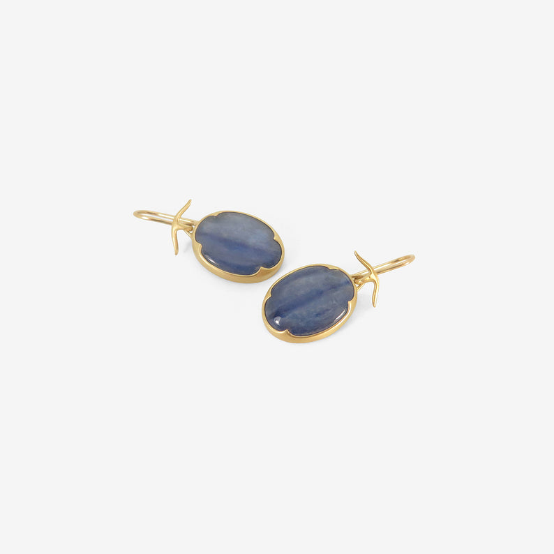 GABRIELLA KISS 18K & OVAL KYANITE EARRINGS