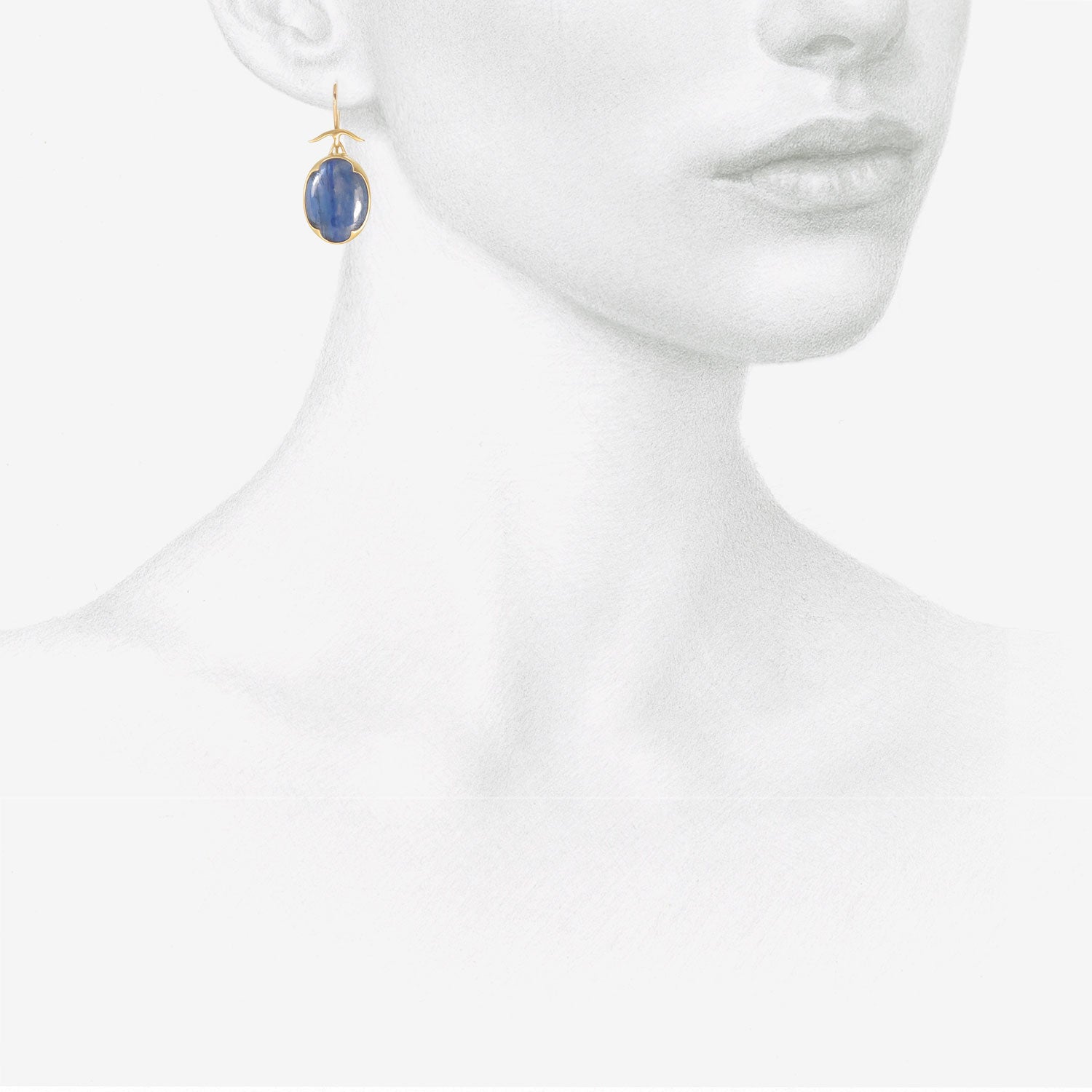 GABRIELLA KISS 18K & OVAL KYANITE EARRINGS