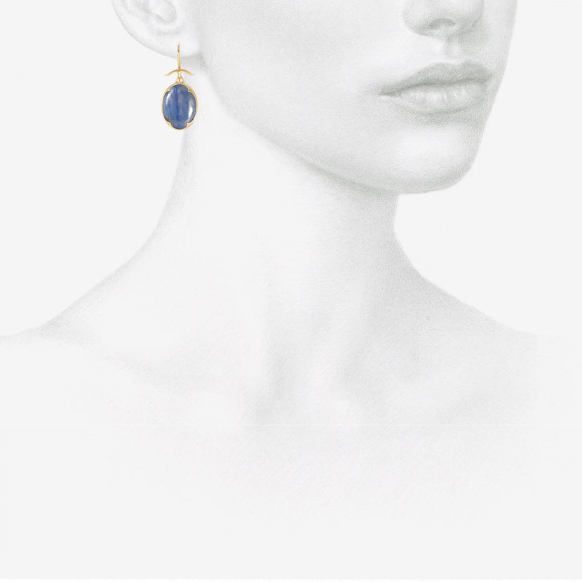 GABRIELLA KISS 18K & OVAL KYANITE EARRINGS