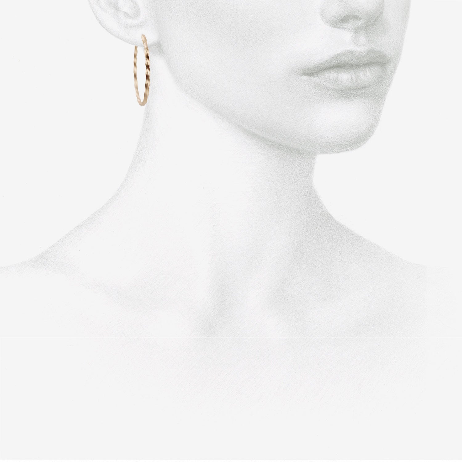 NICOLE LANDAW 14K OVAL TWIST HOOPS ON POSTS