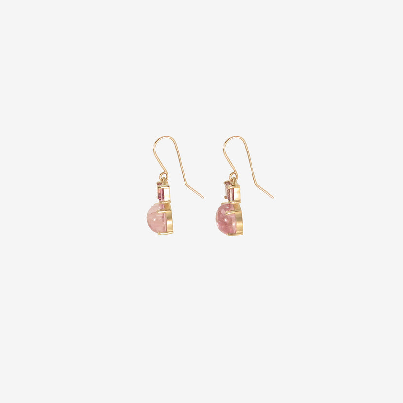 NICOLE LANDAW 14K & PINK TOURMALINE PAIRED DROP EARRINGS, 8.43CT