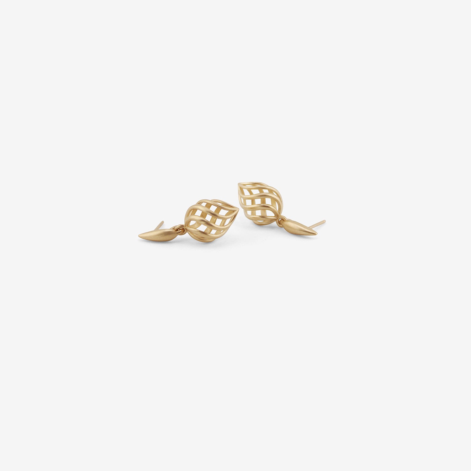 NICOLE LANDAW 14K SPIRAL TWIST RASPBERRY EARRINGS ON POSTED DROPLETS