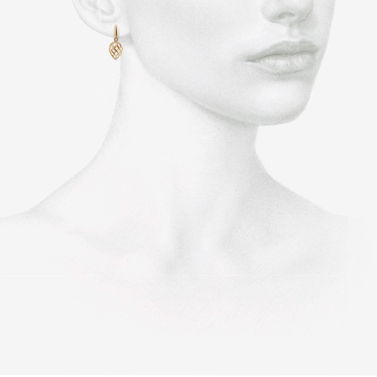 NICOLE LANDAW 14K SPIRAL TWIST RASPBERRY EARRINGS ON POSTED DROPLETS