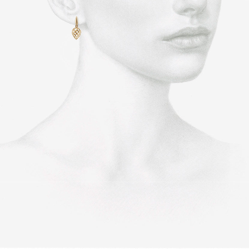 NICOLE LANDAW 14K SPIRAL TWIST RASPBERRY EARRINGS ON POSTED DROPLETS