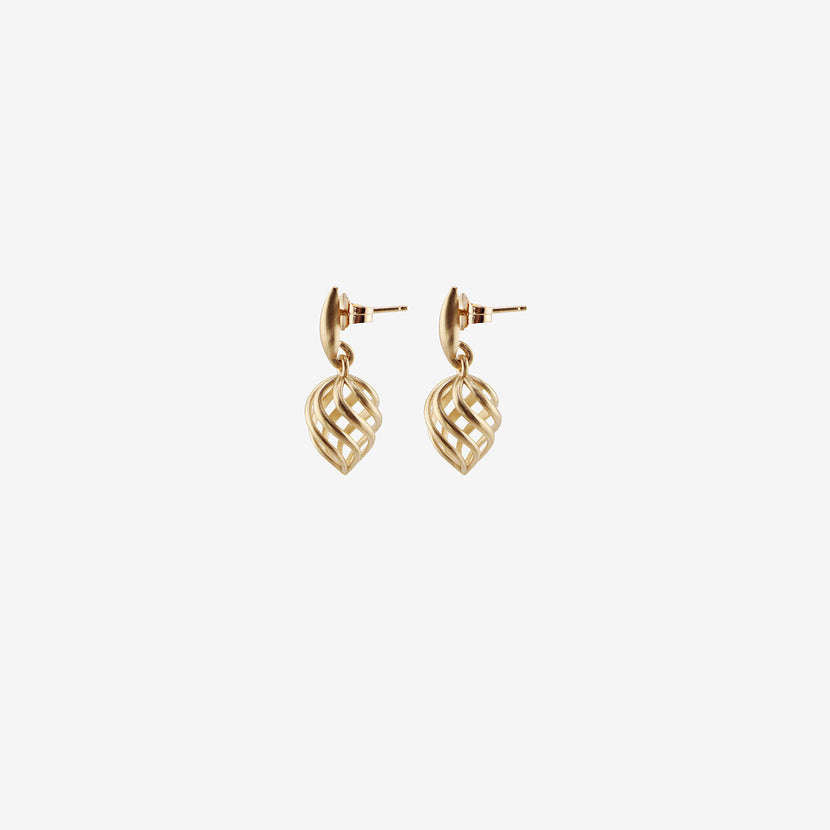 NICOLE LANDAW 14K SPIRAL TWIST RASPBERRY EARRINGS ON POSTED DROPLETS