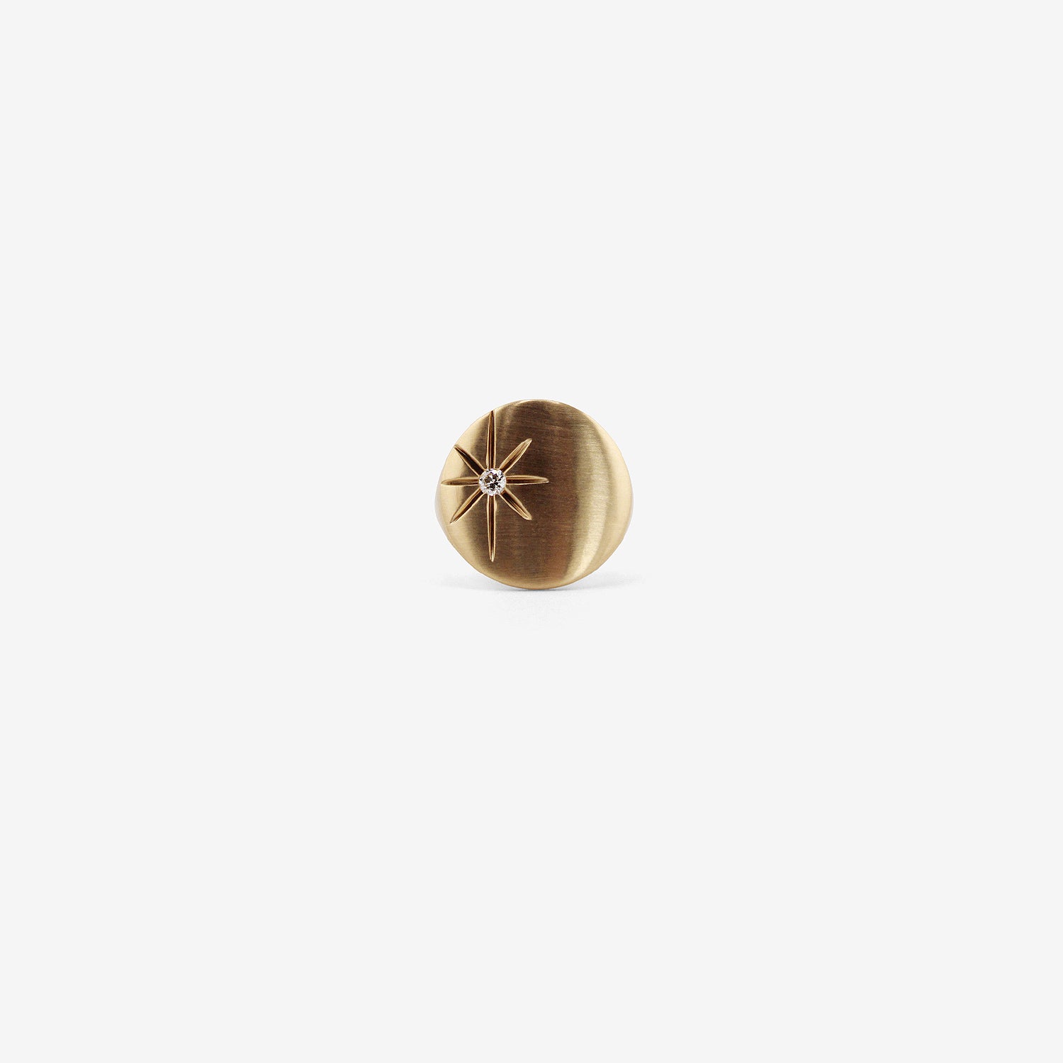 NICOLE LANDAW 14K & DIAMOND STARBURST SIGNET RING