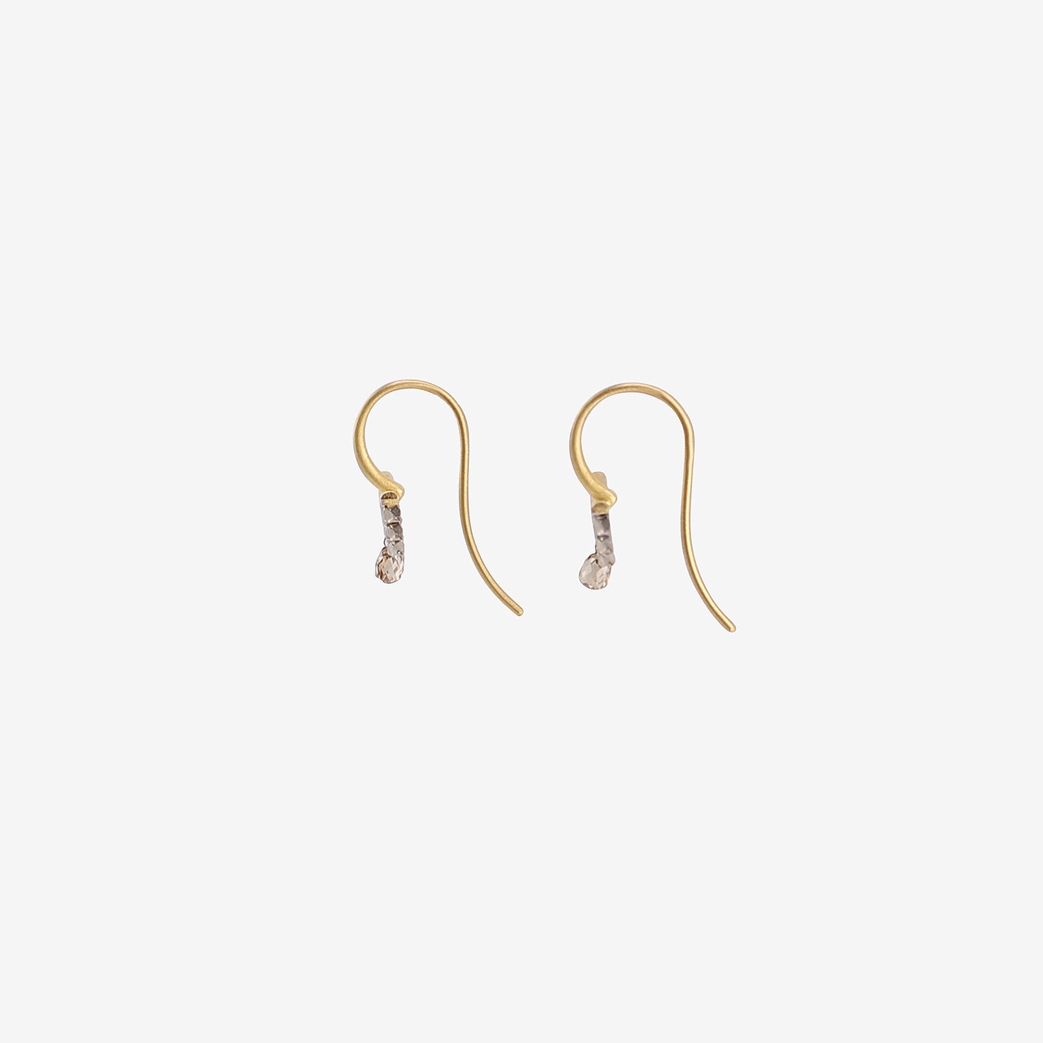 NIKOLLE RADI 18K & PLATINUM SMALL BOW EARRINGS WITH DIAMOND BRIOLETTES