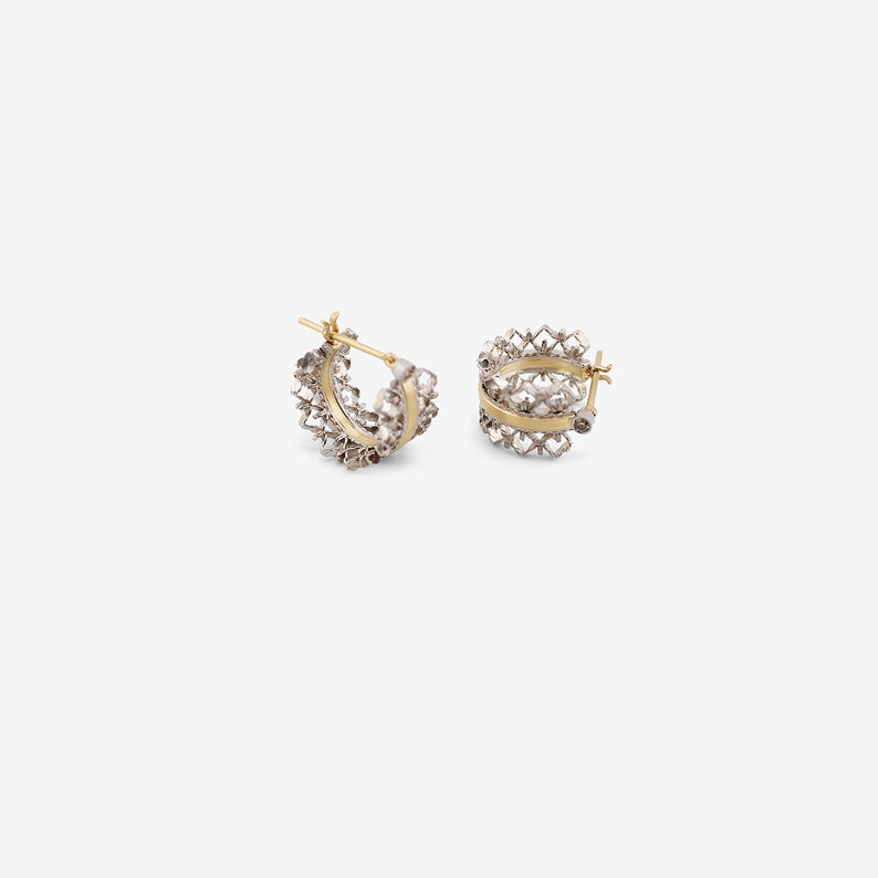 NIKOLLE RADI 18K & PLATINUM SMALL BROCADE HOOPS