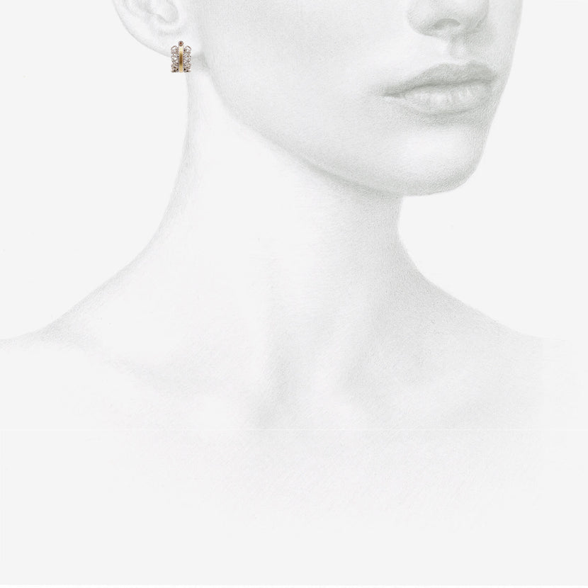 NIKOLLE RADI 18K & PLATINUM SMALL BROCADE HOOPS