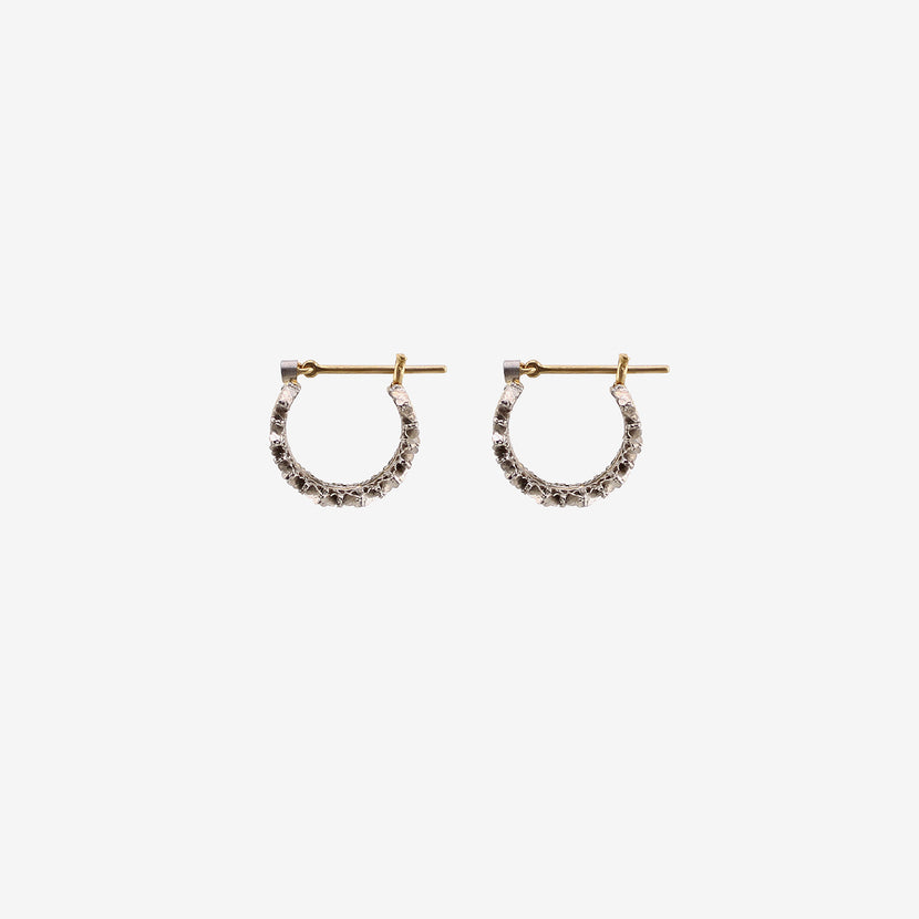 NIKOLLE RADI 18K & PLATINUM SMALL BROCADE HOOPS