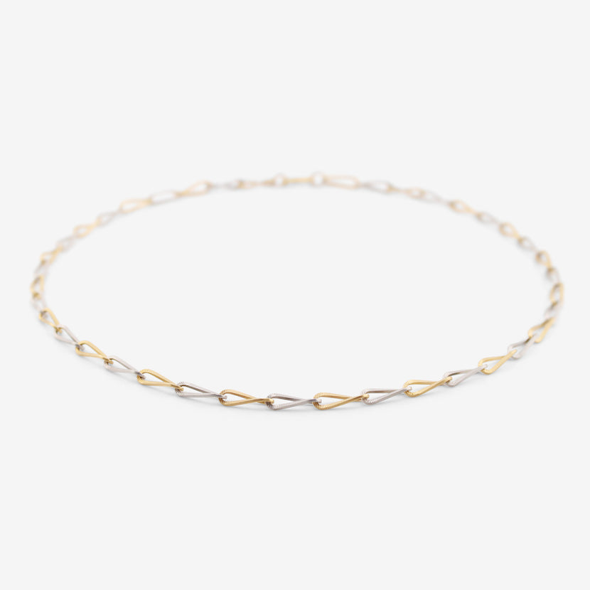 NIKOLLE RADI 18K & PLATINUM ZIP TWIST CHAIN NECKLACE